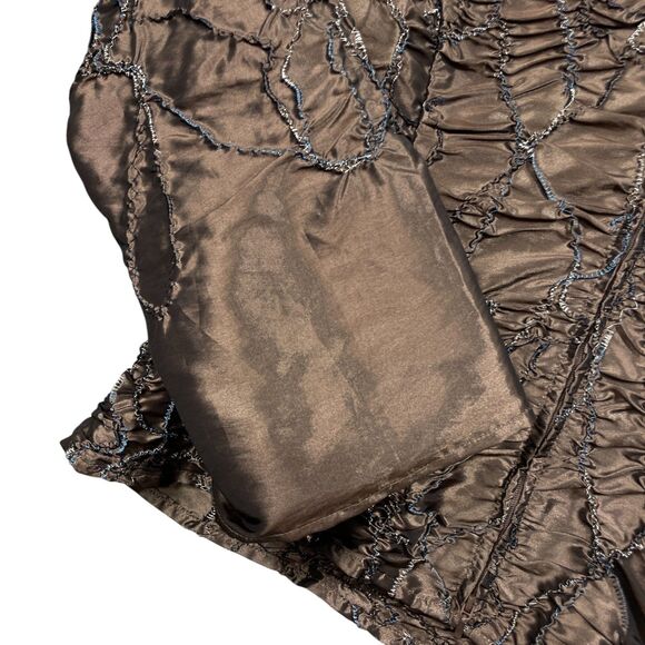 Samuel Dong Medium Full Zip Brown Collared Textured Jacket Polyester Blend - Picture 3 of 7